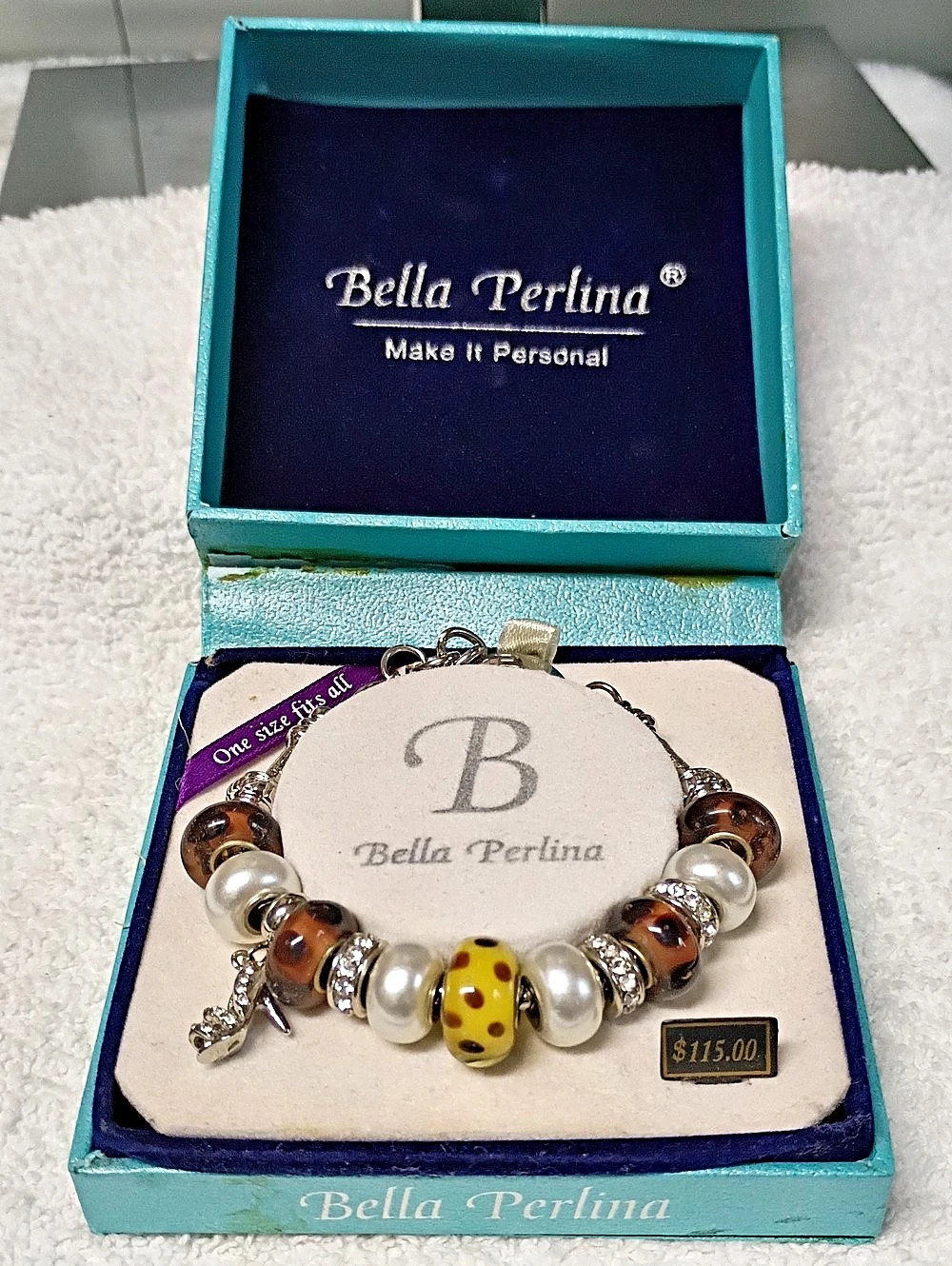 Bella Perlina Beaded Charm Bracelet